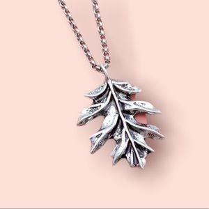 Oak Leaf Pendant Necklace • Antique Silver Finish